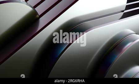 Elegant and Modern 3D Rendering image background of randomly overlapping metal plates in a rainbowhigh Resolution 3D rendering image Stock Photo