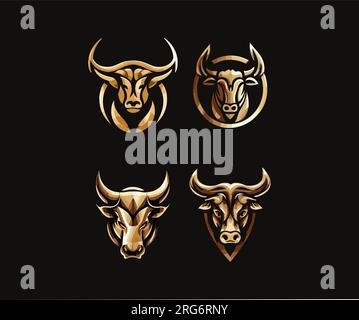 Luxurious and premium set of bulls logo Stock Vector