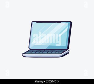 Flat vector illustration of a modern laptop Stock Vector
