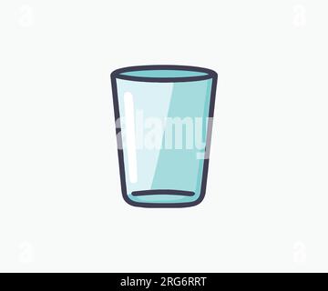 Flat vector illustration of a glass of water Stock Vector