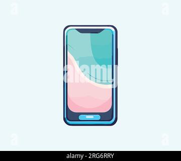 Flat vector illustration of a modern mobile Stock Vector