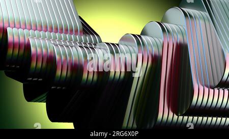 Elegant and Modern 3D Rendering image background of several overlapping metal plates in a rainbowhigh Resolution 3D rendering image Stock Photo