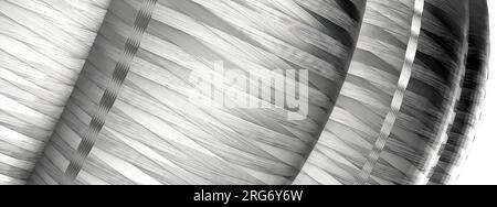 A background of an Elegant and Modern 3D Rendering image with enlarged dark grey carbon fiber cableshigh Resolution 3D rendering image Stock Photo