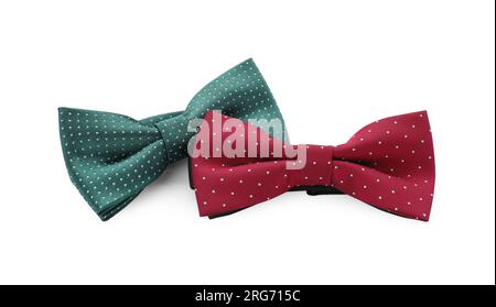Different stylish bow ties on white background Stock Photo