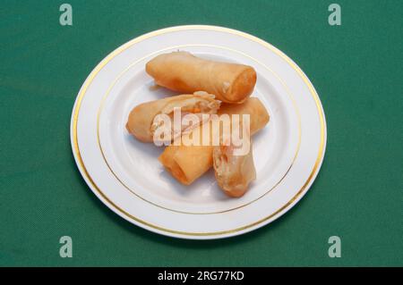 Delicious Chinese dish known as egg rolls Stock Photo