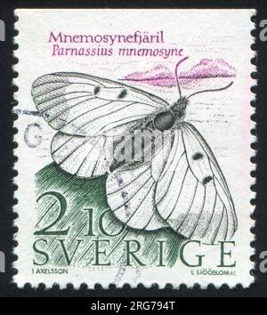 SWEDEN - CIRCA 1987: stamp printed by Sweden, shows Butterfly, circa 1987 Stock Photo