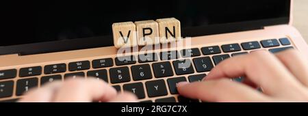 Virtual private network for a secure, encrypted connection and online anonymity. Stock Photo