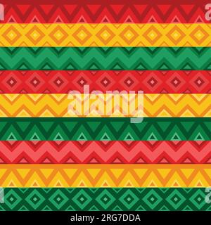 Decorative pattern three colors for celebrating Black History Month in February. Stock Vector