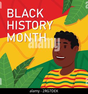 Celebrating Black History Month February banner. Vector illustration of ...