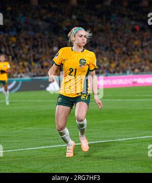August 07 2023: Ellie Carpenter (Australia) controls the ball during a