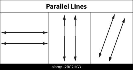 2D shapes basic Lines. Perpendicular lines. vector illustration. on white background Stock Vector