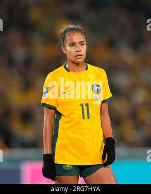 August 07 2023: Mary Fowler (Australia) looks on during a game, at, . Kim Price/CSM Stock Photo