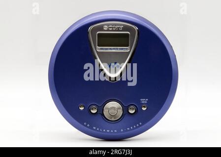 Sony CD Walkman D-NE300 Atract 3Plus Mp3. Vintage Technology. Stock Photo