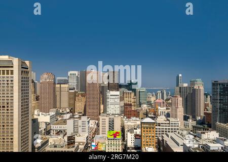 San Francisco, USA -July 25, 2008: Platform at the Sheraton is open for Tourists at Midday to get a scenic overview  over the city in San Francisco, U Stock Photo