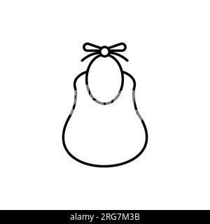 Baby bib icon. Linear vector illustration from baby collection. Outline baby bib icon vector. Thin line symbol for use on web and mobile apps, logo, p Stock Vector
