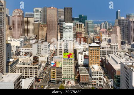 San Francisco, USA -July  24, 2010: Platform at the Sheraton is open for Tourists at Midday to get a scenic overview  over the city  in San Francisco, Stock Photo