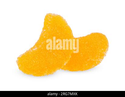Orange jelly isolated on white background. jelly with clipping path Stock Photo