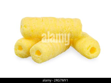 Hole corn snack isolated on white background. snack clipping path. Stock Photo