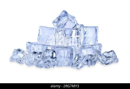 Ice isolated on white background. Ice clipping path Stock Photo
