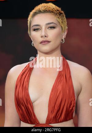 Jul 13, 2023 - London, England, UK - Florence Pugh attending Oppenheimer UK Premiere, Odeon Luxe, Leicester Square Stock Photo