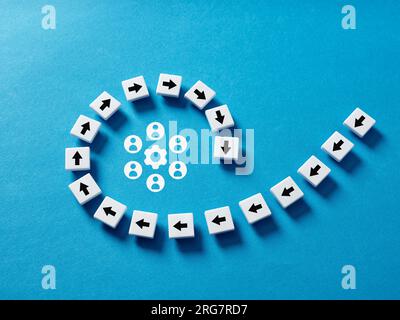 Collaboration, teamwork and project management. Cooperation and project development. Join efforts, productivity and teamwork brainstorming. Stock Photo