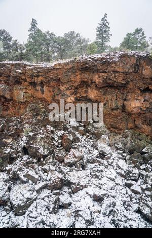 Ice Cave and Bandera Volcano in New Mexico Stock Photo