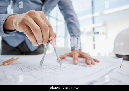 Young handsome architect engineer working on design plan Stock Photo