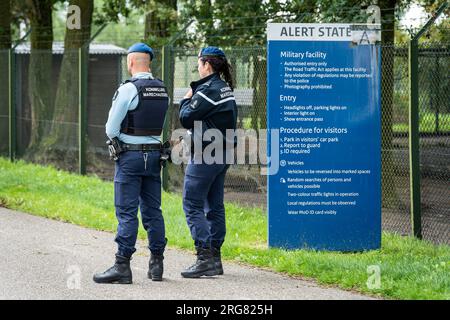 Two National Police Force Police officers (Policia Cuerpo Nacional de  Policía or CNP) Seville (Sevilla), Andalusia, Spain Stock Photo - Alamy