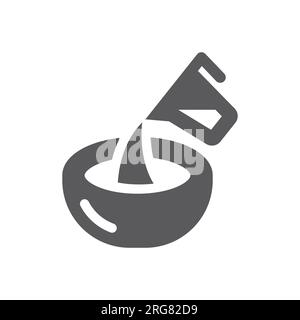 Mixing bowl and measuring cup vector icon. Adding, cooking fill symbol. Stock Vector