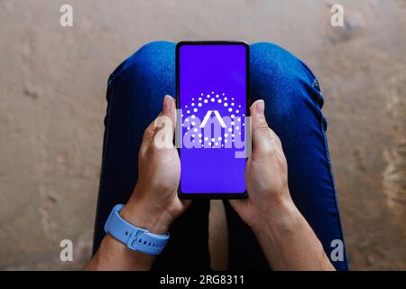 Brazil. 07th Aug, 2023. In this photo illustration, the Stellantis logo seen displayed on a smartphone. Credit: SOPA Images Limited/Alamy Live News Stock Photo