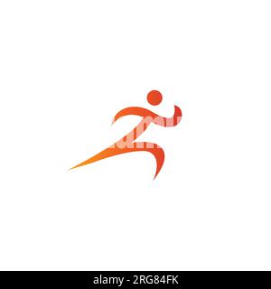 Run People Logo Design. Abstract Human Running Vector Stock Vector