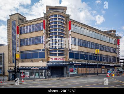 Art Deco building Co-op Emporium / TJ Hughes in Bradford city centre, currently earmarked for redevelopment. West Yorkshire, England, UK, Architecture Stock Photo