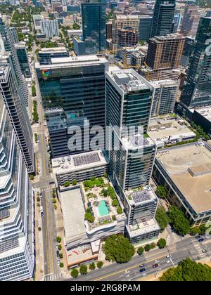 Austin, TX, USA - July 24, 2023: Aerial photo Google building Downtown Austin Texas Stock Photo