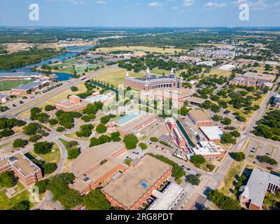 Waco, TX, USA - July 24, 2023: Aerial stock photo Baylor University Stock Photo