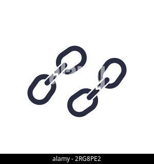 Broken chain links icon on white Stock Vector