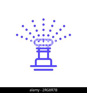 water sprinkler line icon, irrigation system Stock Vector