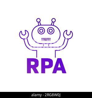 RPA bot icon, Robotic process automation Stock Vector