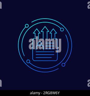 export personal data icon, linear design Stock Vector