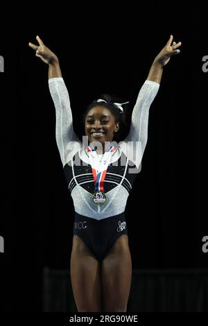 August 5, 2023: SIMONE BILES Wins Gold On Balance Beam At The U.S. Classic. Joscelyn Roberson