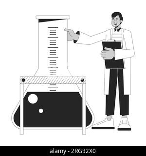 Control of experiment bw concept vector spot illustration Stock Vector