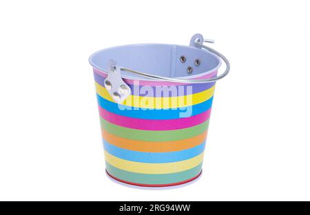 decorative pail isolated on white background Stock Photo