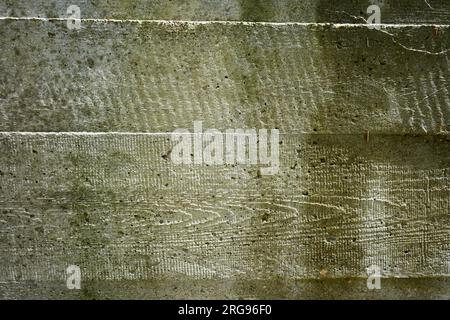 Wood patterned concrete from a WW2 German building in Normandy France. Stock Photo
