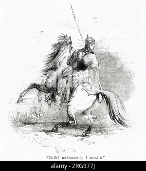 Illustration from the life of El Cid, Rodrigo Diaz de Vivar (c1043-1099), Castilian nobleman and military leader in medieval Spain - seen here on his war horse. He was immortalised in a 12th century Spanish epic poem, El Cantar de Mio Cid, and is the subject of a play by Pierre Corneille, an opera by Jules Massenet, and a film starring Charlton Heston. Stock Photo