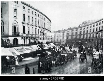 Regent Street's quadrant, shopping street in the West End of London. Stock Photo