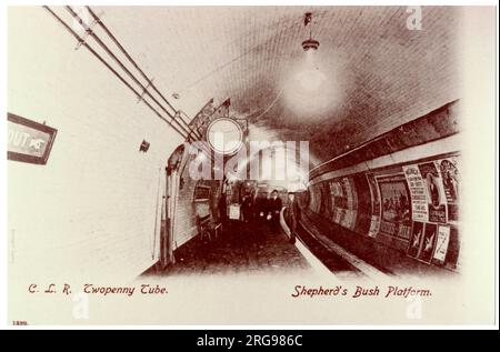 Shepherds Bush Underground Station, platform scene. Stock Photo