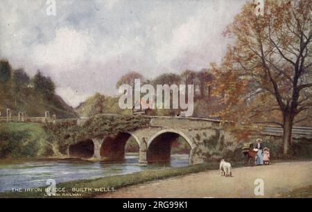 Irfon Bridge over River Wye, Builth Wells, Wales. Stock Photo