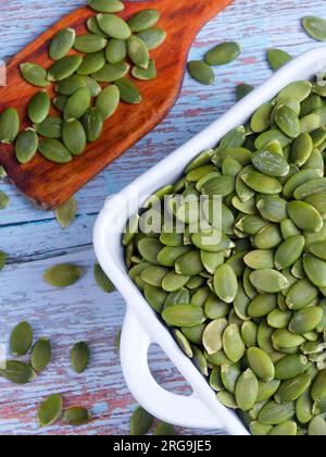 Pumpkin seeds. Still life for advertising photography for online store ...