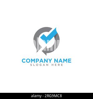 Checkmark rewind symbol tick sign flat design logo. Vector illustration Stock Vector