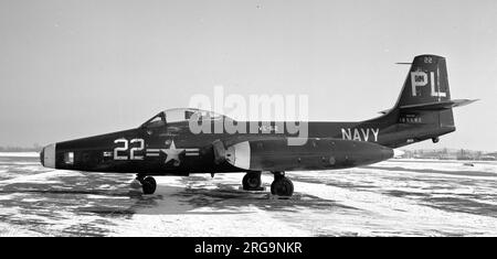 United States Navy - McDonnell F2H-2P Banshee 125683 (msn 324), call-sign 22, unit code PL, of VC-62. ? as PL-903. 1957: VFP-62 as GA-919. Stock Photo