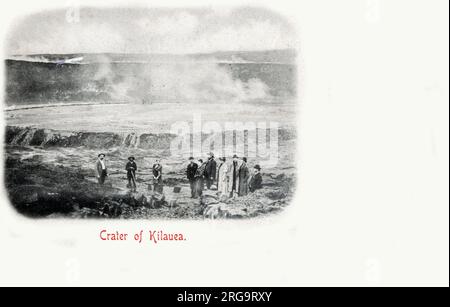 The Crater of Kilauea - an active shield volcano on Kauai in the Hawaiian Islands. Stock Photo